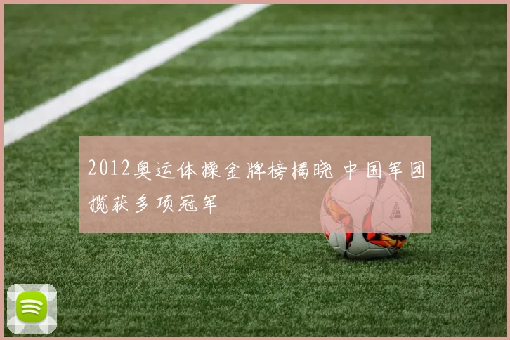 2012奥运体操金牌榜揭晓 中国军团揽获多项冠军